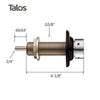 Talos Draft Beer Brass Shank Assembly with Nipple 4-1/8" - 3/16" I.D. Bore - American Talos Inc.